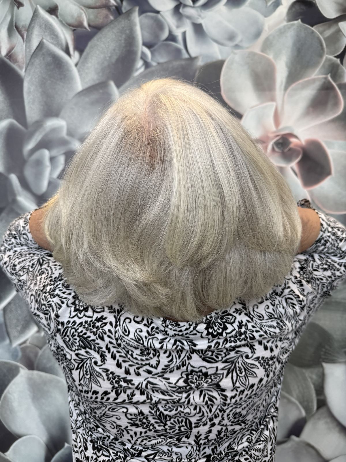 Soft grey blending result at Hue Boutique Salon